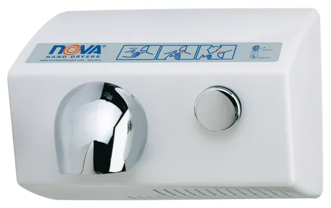 Séchoir à mains et à cheveux avec bouton poussoir 