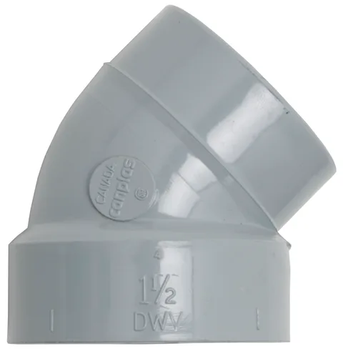 Coude 45D mâle (spigot) DWV en PVC 