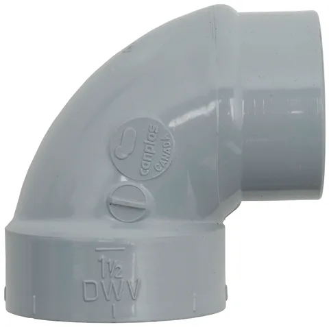 Coude 90D mâle (spigot) DWV en PVC 