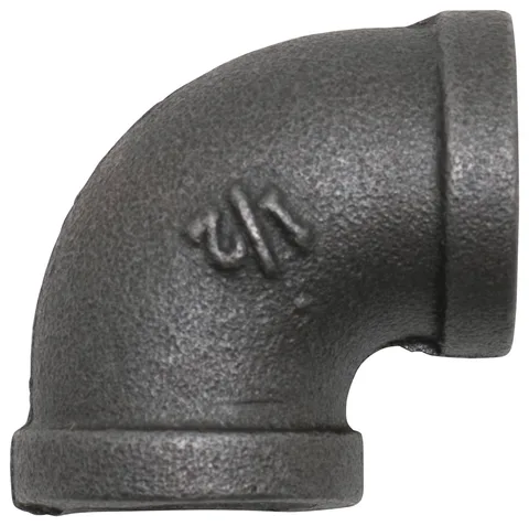 Coude 90D malléable noir 
