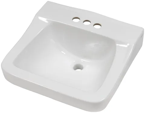 Lavabo mural en porcelaine 3 trous