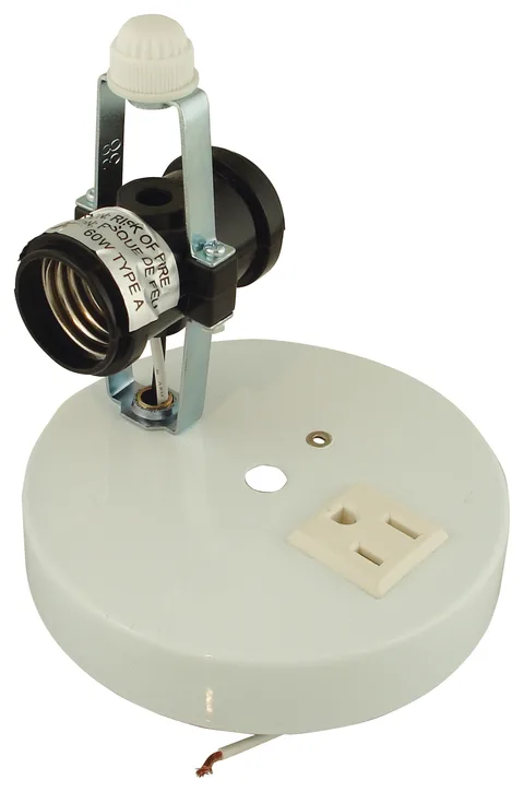 Base de luminaire de vanité avec prise 