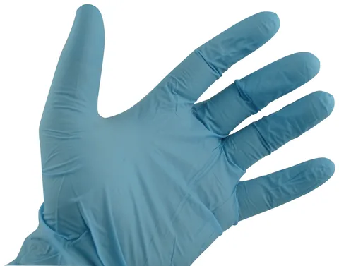 Gant jetable en nitrile bleu