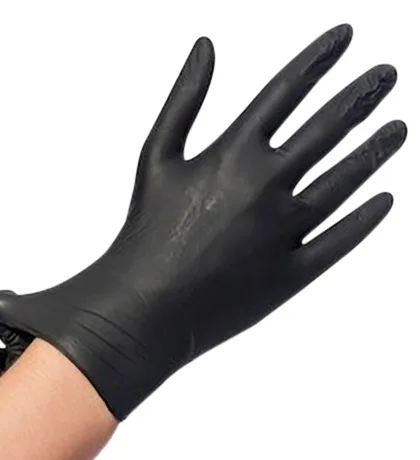 Gant en nitrile jetable noir sans poudre